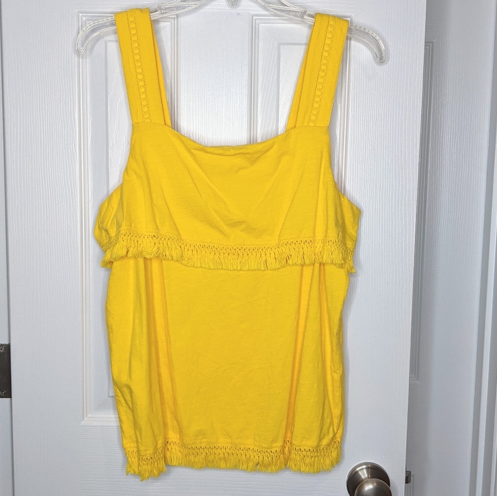 ⭐ BOGO SALE ⭐ J. Crew Yellow Fringe Top